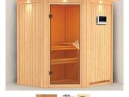 Karibu Sauna Tomke, BxTxH: 184 x 165 x 202 cm, 68 mm, (Set) 3,6-kW-Plug & Play Ofen mit externer Steuerung