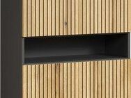 welltime Hochschrank Amrum (1-St) Breite 40cm, geräumiger Hochschrank Eiche Rillenoptik Badschrank