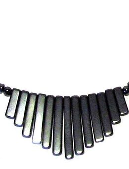 Halskette - dunkelgrau - silbrig glänzend - Modeschmuck - 80er Jahre - gut erhalten - Biebesheim (Rhein)