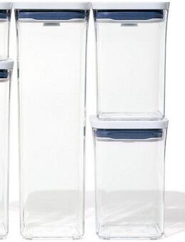 OXO Good Grips Aufbewahrungssystem POP, Kunststoff, (Set, 5-tlg), luftdicht, stapelbar, platzsparend, spülmaschinenfest