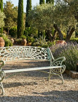 Gartenbank Metall Eisen Garten-Deko vintage antik Jugendstil Art Nouveau Parkbank Basel Zürich Bern Luzern Lausanne Lugano Chur Davos Biel Zug Freiburg Zermatt - Naturstein Fliesen Lager Verkauf Stein-mosaik Herne NRW - - Herne