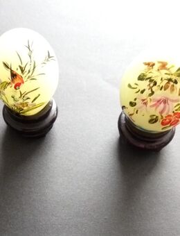 2 bemalte mini Edelstein Eier Jade - Essen