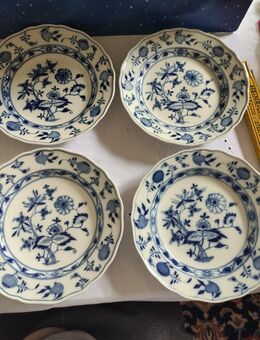 Meissen Porzellan Zwiebelmuster Kobalt blau 6 Speiseteller 24 cm vor 1888 I und II Wahl - Grünendeich