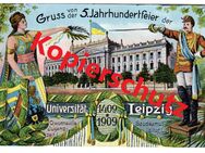 Ansichtskarte „Gruss von der 5. Jahrhundertfeier der Universität Leipzig“, 1909 - Landsberg