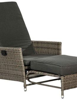 MERXX Gartensessel Komfort Deckchair (4-tlg), Stahl/Kunststoff, inkl. Auflagen