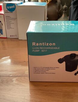 Rantizon Akku-Luftpumpe – wiederaufladbar – mit 3 Düsen – Schwarz – Neu - Brakel Zentrum