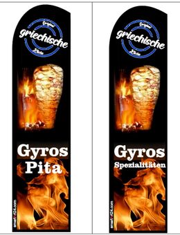 Gyros-Pita-Griechische Spezialitäteten,Beachflag,Werbung, Fahne - Troisdorf
