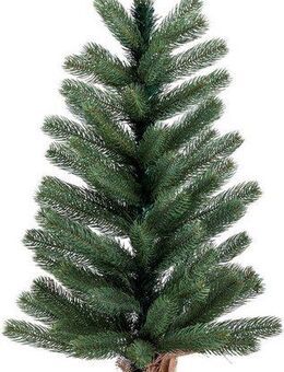 IC Winterworld Künstlicher Weihnachtsbaum Tannenbaum, künstlicher Christbaum, Nordmanntanne, Weihnachtsdeko mit Jutebeutel um den Betonfuß