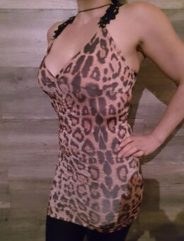 Leoparden Mini Kleid Muster auf dem Rücken Gr. S bis M Sexy Rock - Parchim