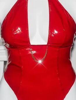 Body, Badeanzug in glänzendem PU mit Neck/Hals Halter und String / NEU / Größen 1XL, 2XL und 3XL - Marl (Nordrhein-Westfalen)