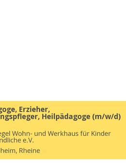 Sozialpädagoge, Erzieher, Heilerziehungspfleger, Heilpädagoge (m/w/d) - Rheine