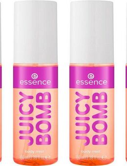 Essence Körperspray JUICY BOMB PARTY body mist 01, 4-tlg., Reisefreundliches Flakon, hält den ganzen Tag, riecht fruchtig-blumig.