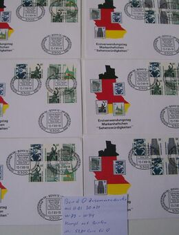 Briefmarken Bund, Zusammendrucke, W79-W94 kompl,. auf Brief - Erftstadt