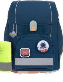 LÄSSIG Schulranzen Unique, Boxy, Navy (Set, 7-tlg), PETA-approved vegan, aus recyceltem Material