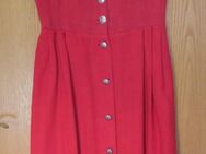 Gr. 44: Trachten-Kleid, rot, braune Lederschnallen, "Trachten Redl" + Trachten-Kette - München