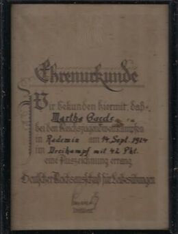 Urkunde 1924 - Salzwedel (Hansestadt) Zentrum