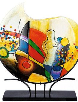 Casablanca by Gilde Tischvase Silhouette, Dekovase (1 St), Vase aus Glas, mit schwarzem Metallfuß, Höhe ca. 53 cm