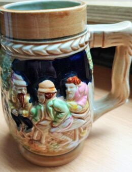 Ein nostalgischer Bierkrug mit Wassermühle Motiv - Verden (Aller)