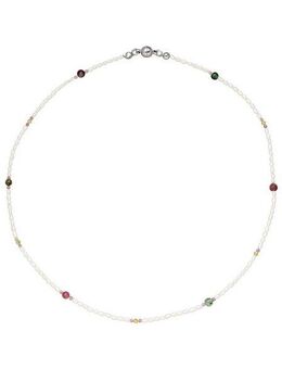 JOBO Kette ohne Anhänger, mit Perlen Peridot Turmalin 45 cm