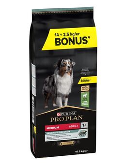 2 kg / 2,5 kg gratis! 14 kg / 16,5 kg PURINA PRO PLAN - Medium Adult Lamm & Reis Sensitive Digestion 16,5 kg