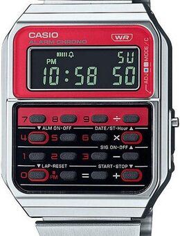 CASIO VINTAGE Chronograph CA-500WE-4BEF, Quarzuhr, Armbanduhr, Damen, Herren, retro, Taschenrechner, digital