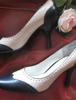 NEUw * Echt Leder * Budapester- Style * High- Heels PUMPS * Schuhe "Etienne Aigner" ORIGINAL * Gr. 37/ 4 * schwarz * erù - nude * - Riedlingen