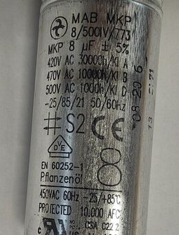 Betriebskondensator 8μF/450 - Hannover Herrenhausen-Stöcken