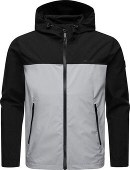 Ragwear Softshelljacke Shellwie Block wasserdichte Herren Übergangsjacke mit großer Kapuze