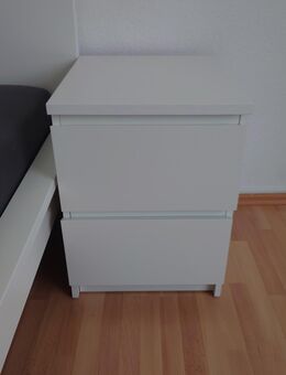 2 × Nachttisch Kommode mit 2 Schubladen, weiß, 40x55 cm - Wuppertal