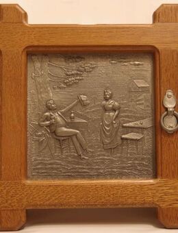 Schlüsselkästchen, Holz, mit Zinnrelief, 29x29 cm - Münster