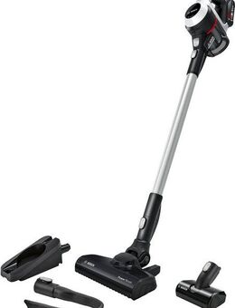 BOSCH Akku-Stielstaubsauger Unlimited 6 BKS611MTB, Hygiene-Filter, 10 Jahre Motorgarantie, leicht, beutellos, alle Bodenarten, hohe Saugkraft, lange Laufzeit, Mini-Turbo-Düse, weiß