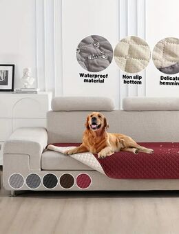 Wasserdichter & Rutschfester Hundebettbezug Ideal als Matratzenbezug, Haustierdecke, Möbel-/Couchschutz 75x180cm rot - Ingolstadt