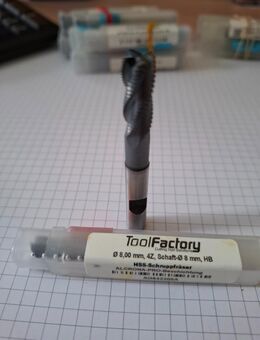 Schaftfräser 8 mm HSS Feinschrupp DIN 840 TICN beschichtet Alcrona Pro - Plüderhausen