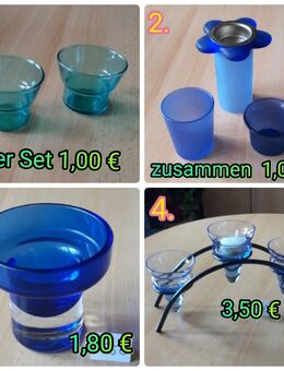 Teelichthalter, Kerzenhalter, blau, 6 Bilder - Immenhausen