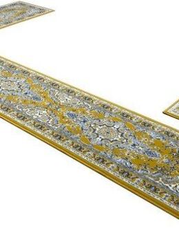 my home Bettumrandung Oriental, Made in Belgium, Höhe 7 mm, (1-tlg), Läufer-Set, Kurzflor, Orient-Optik, mit Bordüre, pflegeleicht, elegant