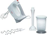 BOSCH Handmixer CleverMixx MFQ3540 Edelst. Rührbesen/Knethaken, Mixfuß, weiß/grau, 450 W, Becher, 5 Stufen, Turbotaste, Auswurftaste, Made in Europe