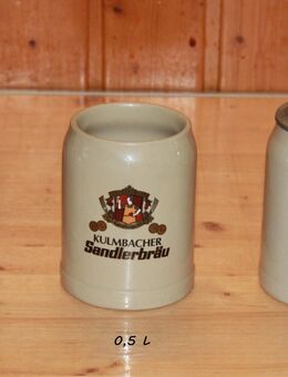 3x Kulmbacher Sandlerbräu Bierkrug Steingut Steinzeug Keramik 1x0,4 L 1x0,5 L 1x 0,5 L mit Deckel neuwertig - Borken