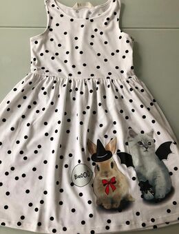 Mädchen Kleid Kleidchen Halloween Katze Hase Booo Fashing Verkleidung Baumwolle Bessondere Anlässe Gepunktet Weiß Schwarz, Marke: H&M, neu mit Etikett Gr. 140 - Albstadt