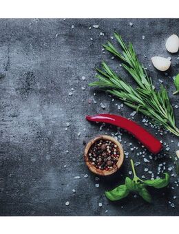 Maximex Schneide- und Abdeckplatte Modell Rosmarin, Glas, Spritzschutz, Herdblende, Schneidbrett, für Glaskeramik-Kochfelder