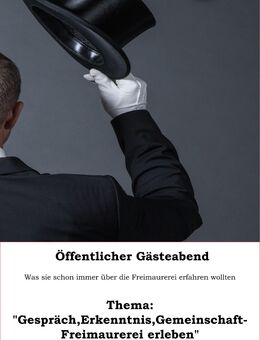 Was sie schon immer über die Freimaurerei erfahren wollten. Öffentlicher Gästeabend im "World Cafe Format" mit 7 Themenstationen Thema des Abends: Gespräch, Erkenntnis, Gemeinschaft,--- Freimaurerei erleben. - Dötlingen