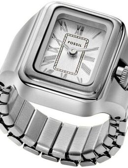 Fossil Uhrenring RAQUEL WATCH RING ES5344, Quarzuhr, Damenuhr, analog, Edelstahl, Flexband, Zugband