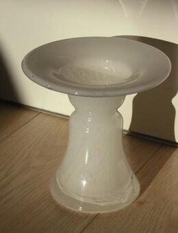 Glas Vase klar-weiß Blumenvase 13,5 cm Deko 4,- - Flensburg