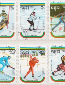 Olympia-Briefmarken 1992 Albertville von Kamuchea (1)  [371] - Hamburg