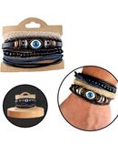 4 Armbänder Braun Schwarz Blaue Auge Nazar Boncuk Damen Herren Modeschmuck 9,90€* in 78052