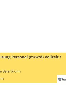 Sachbearbeitung Personal (m/w/d) Vollzeit / Teilzeit - Baierbrunn
