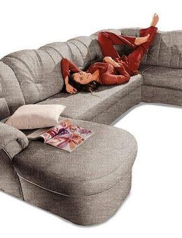 DOMO collection Wohnlandschaft Papenburg, zeitlose Rückensteppung, elegante Formensprache, U-Form, in großer Farbvielfalt, wahlweise mit Bettfunktion