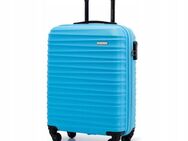 Premium Koffer Reisekoffer Kabinenkoffer mit Rippen ABS Kunststoff 34l blau - Wuppertal