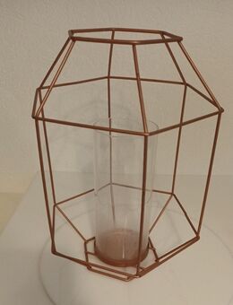 Windlicht Glas Metall Kerzenhalter Deko Teelichhalter Durchmesser 17cm - Essen