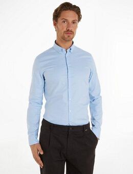 Calvin Klein Langarmhemd OXFORD SOLID SLIM SHIRT mit Logoprägung