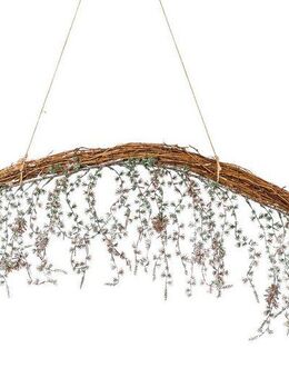 Winterliche Kunstpflanze Weihnachtsdeko Zeder, Creativ deco, Reisigbogen mit Zweige in geeister Optik, Länge 78 cm